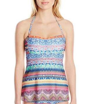 Jessica Simpson Tankini Top Women SZ Small NWT Bali Breeze Boho Swim Beach